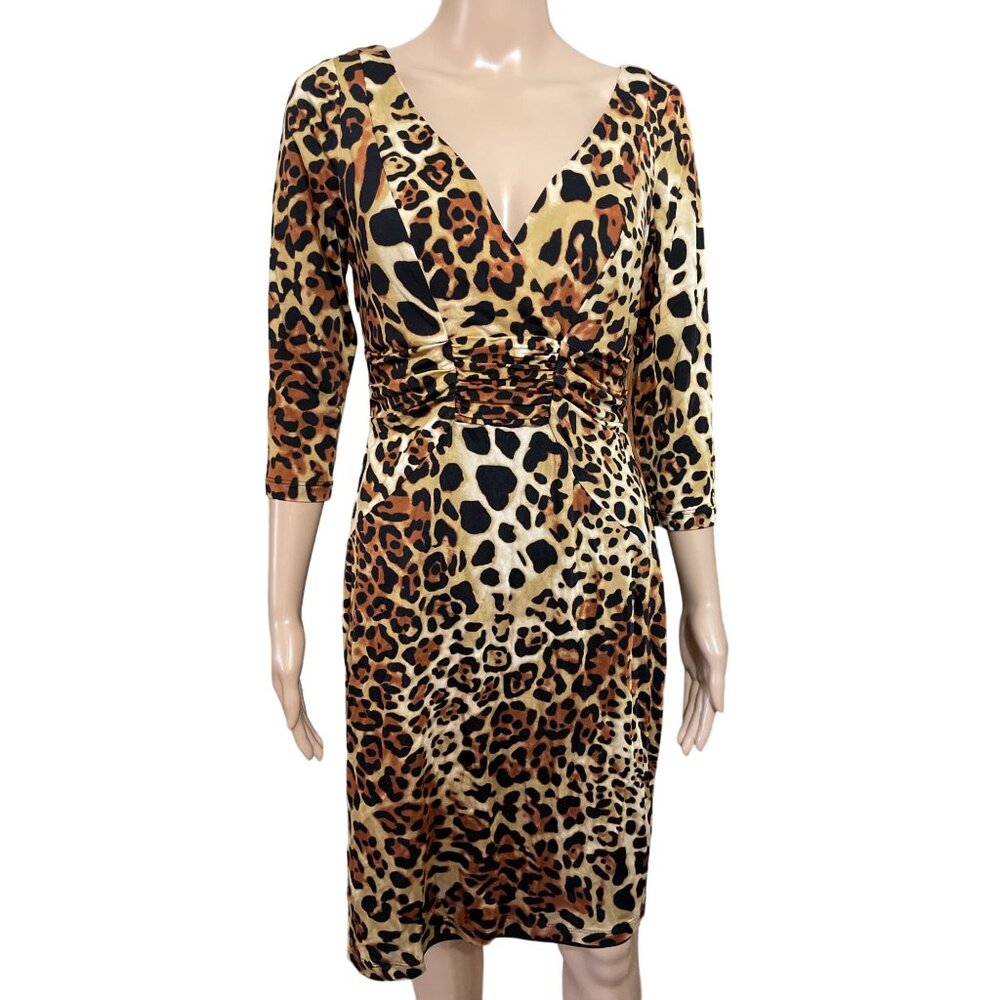 David Meister Animal Print Dress Size 8